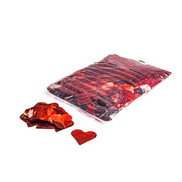 Metallic confetti hartjes Ø 55mm - Rood