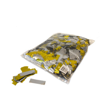 Metallic confetti (standaard) 55x17mm - Tweekleurig Goud-Zilver